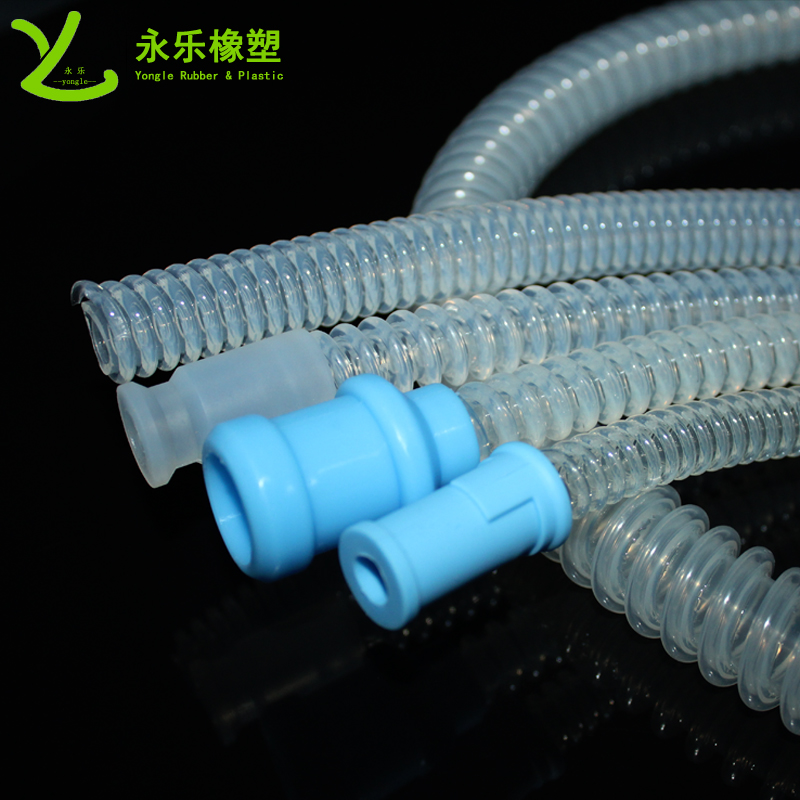 呼吸機(jī)硅膠波紋管，透明硅膠波紋管，擠出波紋硅膠管