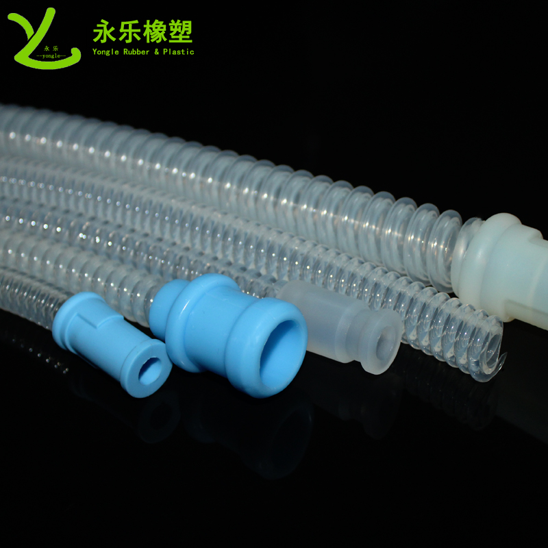 呼吸機(jī)硅膠波紋管，透明硅膠波紋管，擠出波紋硅膠管